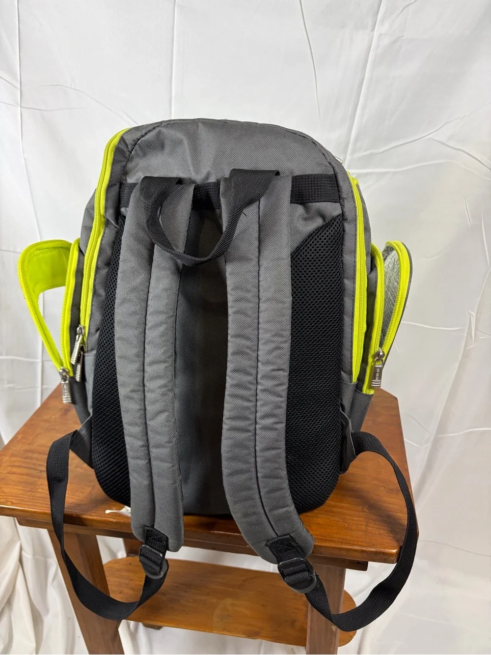 BB Gear Insulated Cooler Backpack Gray Lime Green Multi Compartment Travel Bag